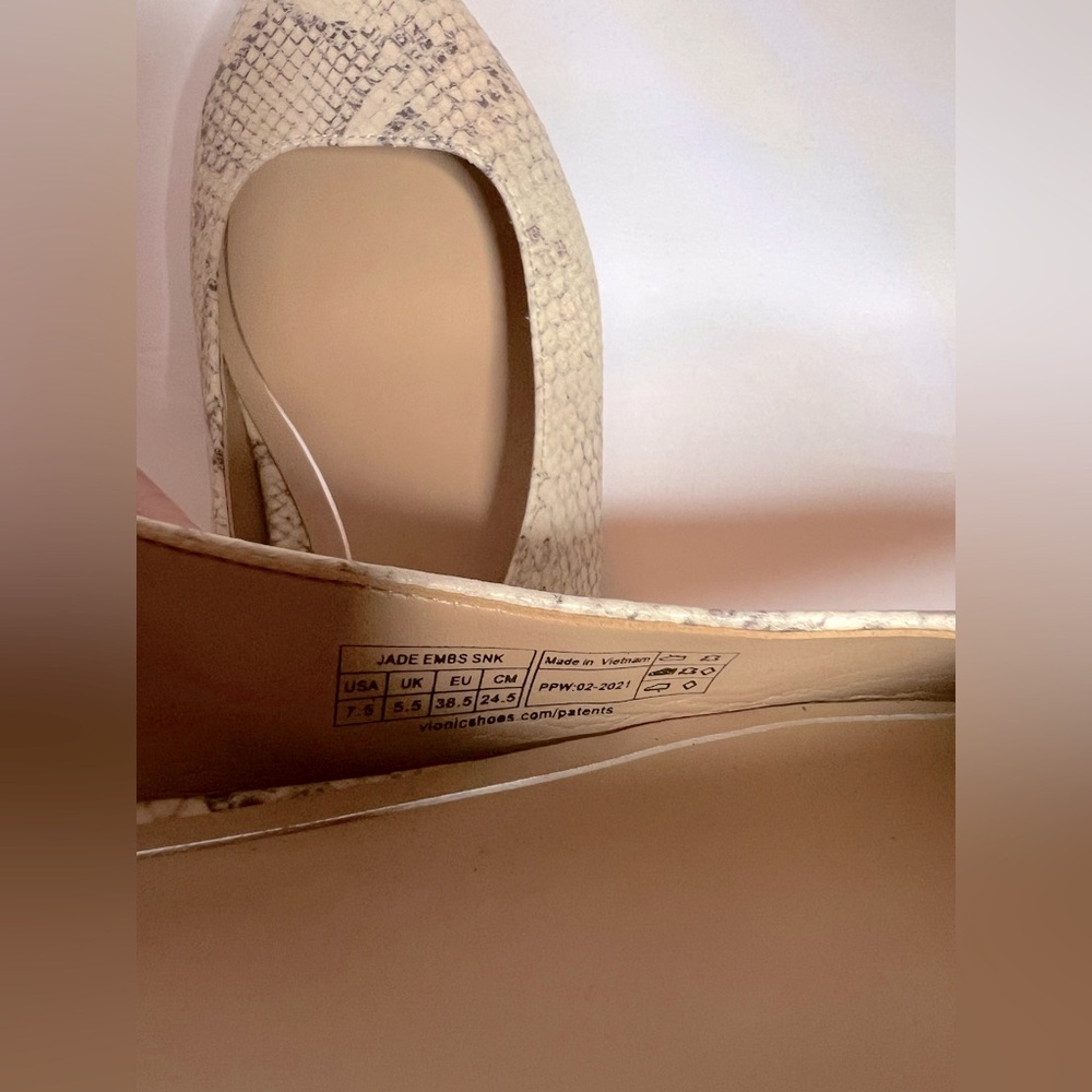 Vionic Jade Cream Snake Print Slingback Flats - Picture 7 of 8